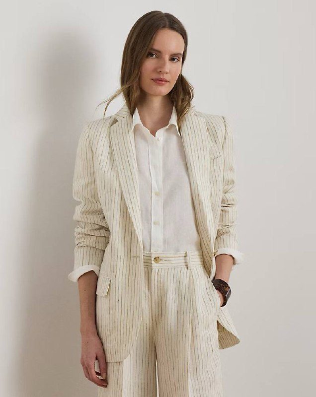 PRL Fem- Pinstripe Linen Blazer