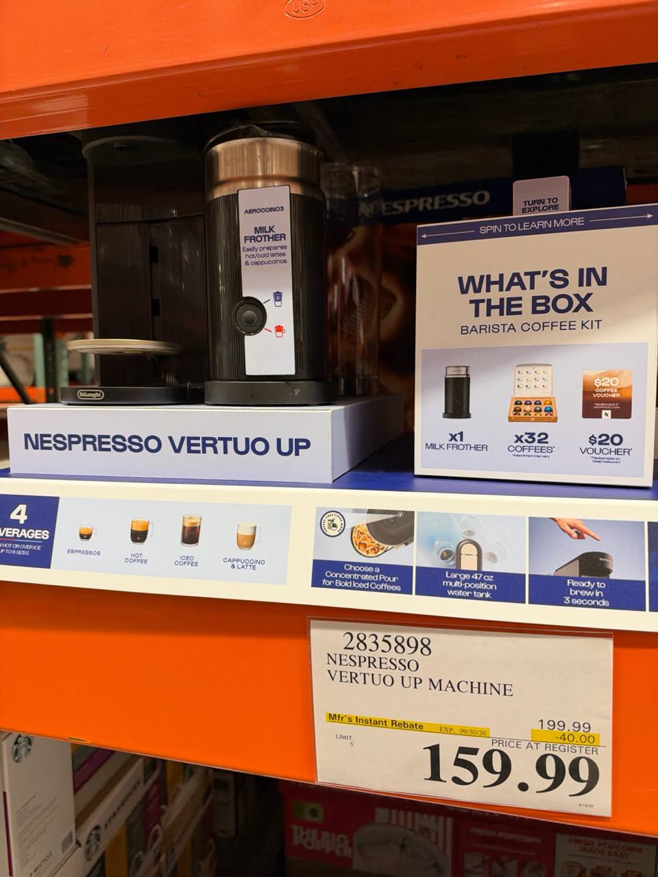 Costco- Nespresso Vertuo Up Machine