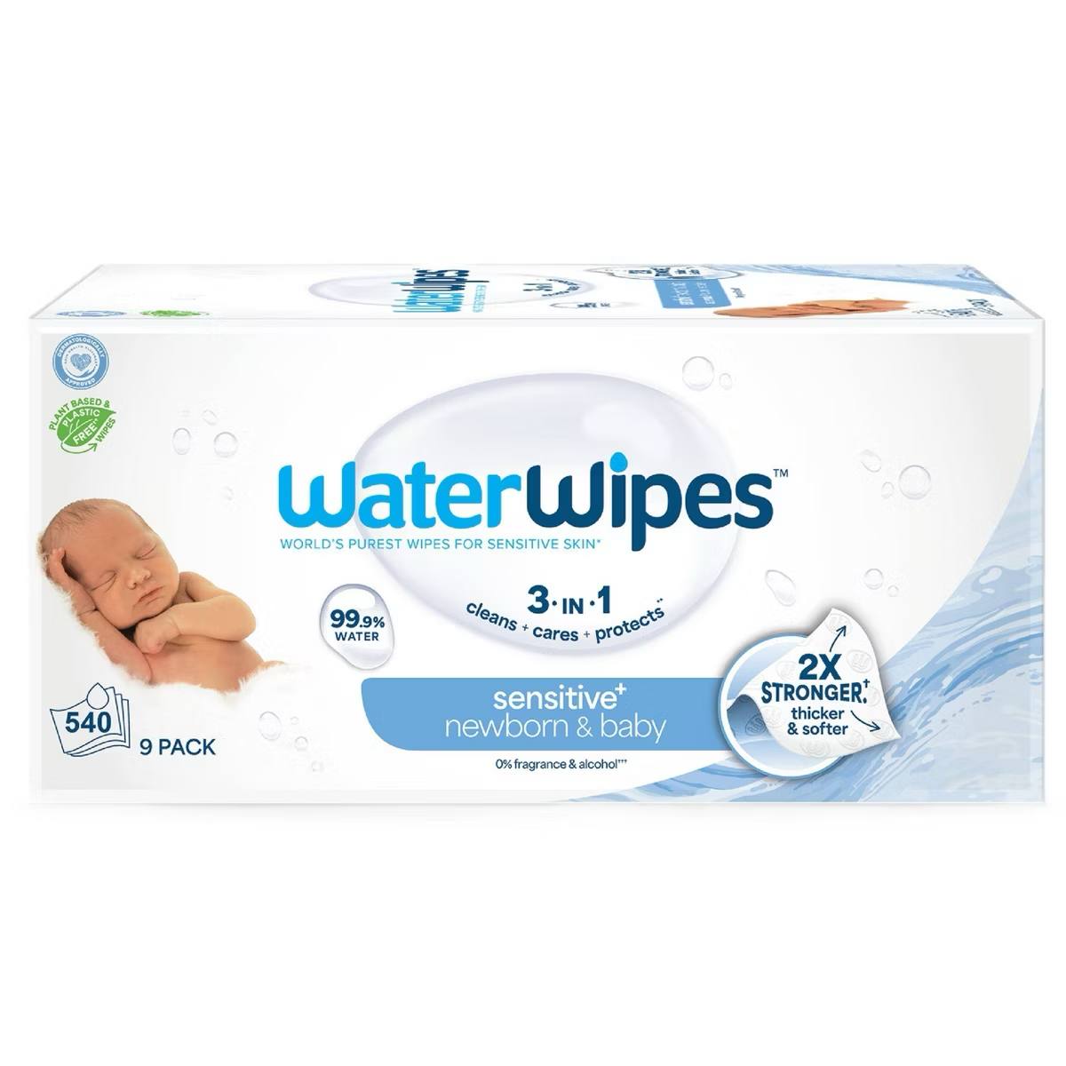 Target- WaterWipes Sensitive Newborn & Baby Wipes, 99.9% Water, Unscented & Hypoallergenic - 540ct