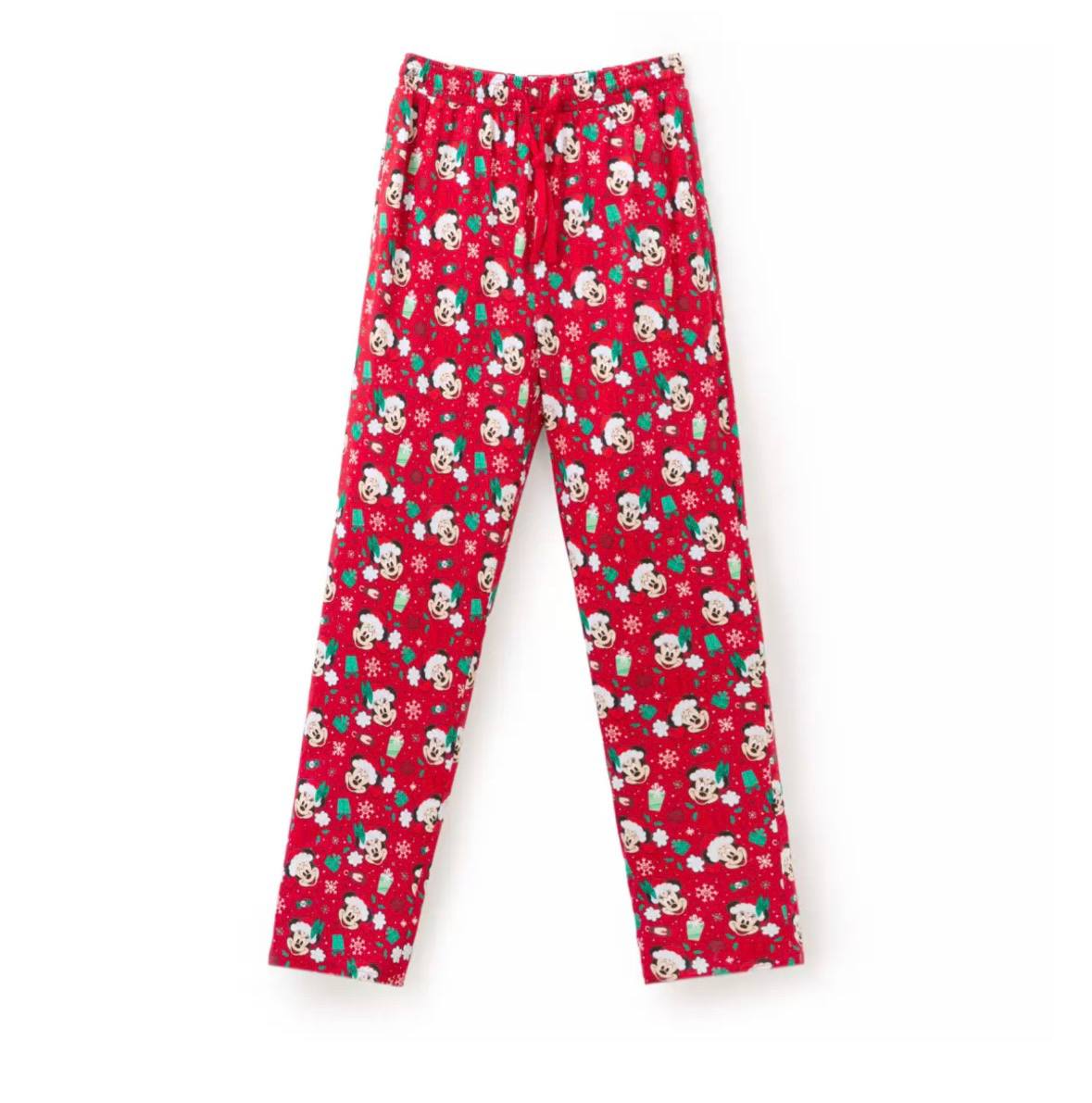 Disney - Santa Mickey and Minnie Mouse Holiday Lounge Pants for Adults