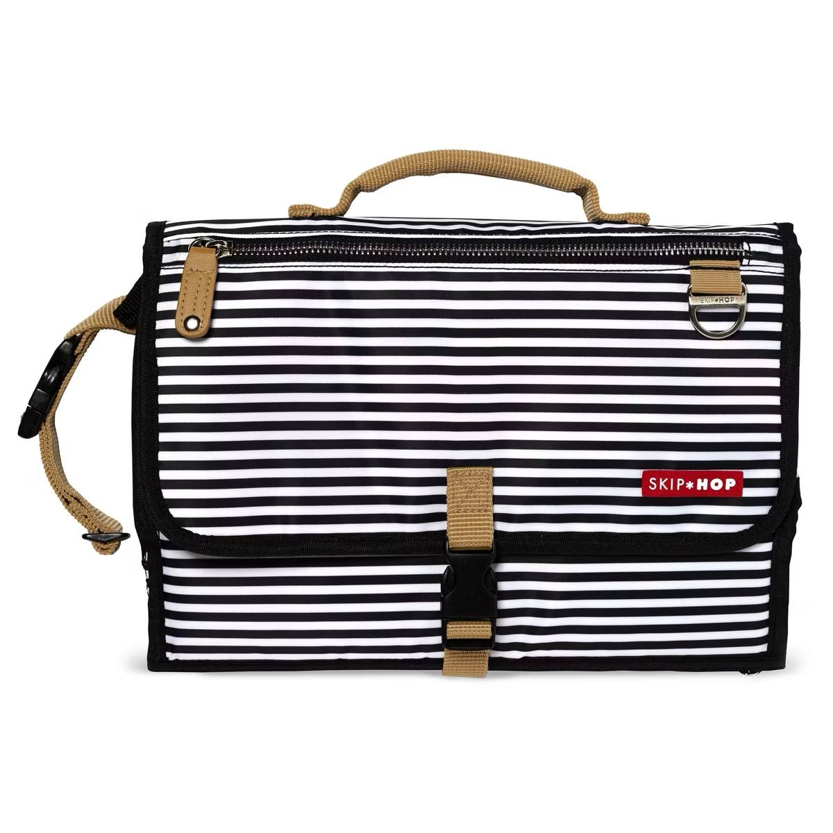 Target- Skip Hop Pronto Signature Portable Changing Mat - Black Stripe: Storage Pockets, Fits Into Diaper Bag, Non-Toxic