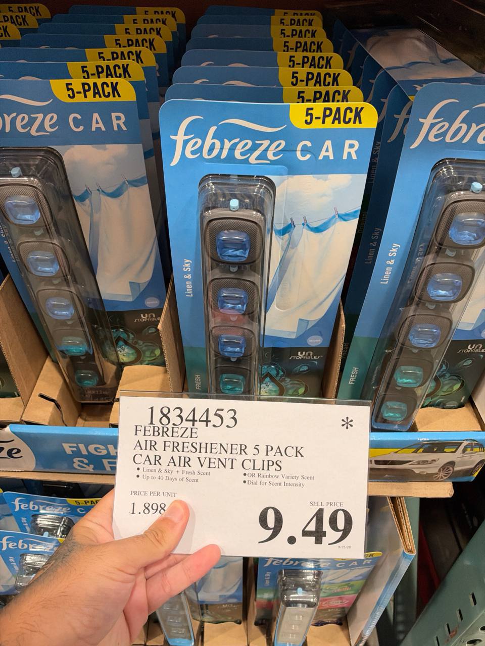 Costco- Febreze Air Freshener 5 Pack Car Air Vent Clips