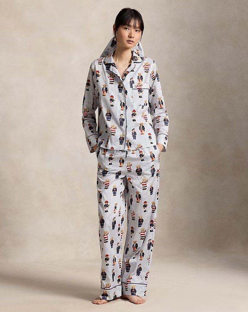 PRL Fem- Polo Bear Cotton Sateen Pajama Set