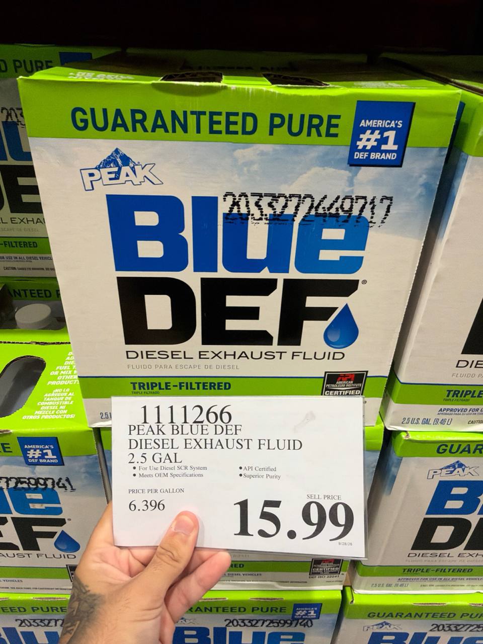Costco- Peak Blue Def Diesel Exhaust Fluid 2.5 Gal
