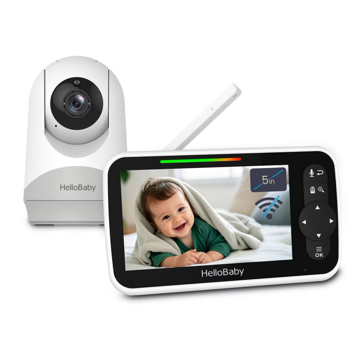 Target- HelloBaby 5" Video Baby Monitor with Remote Pan-Tilt-Zoon (HB6251) - White