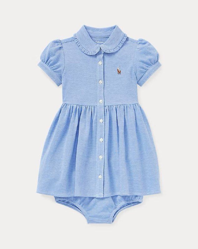 PRL Girl- Knit Mesh Oxford Dress & Bloomer