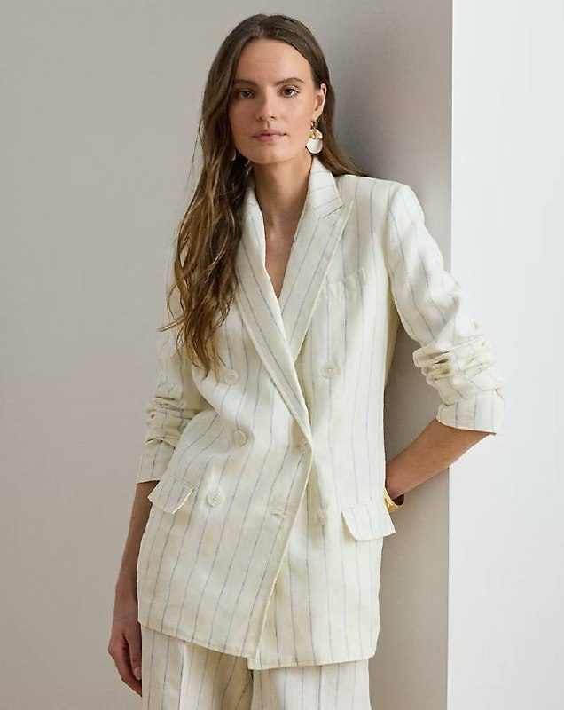 PRL Fem- Striped Linen Twill Blazer