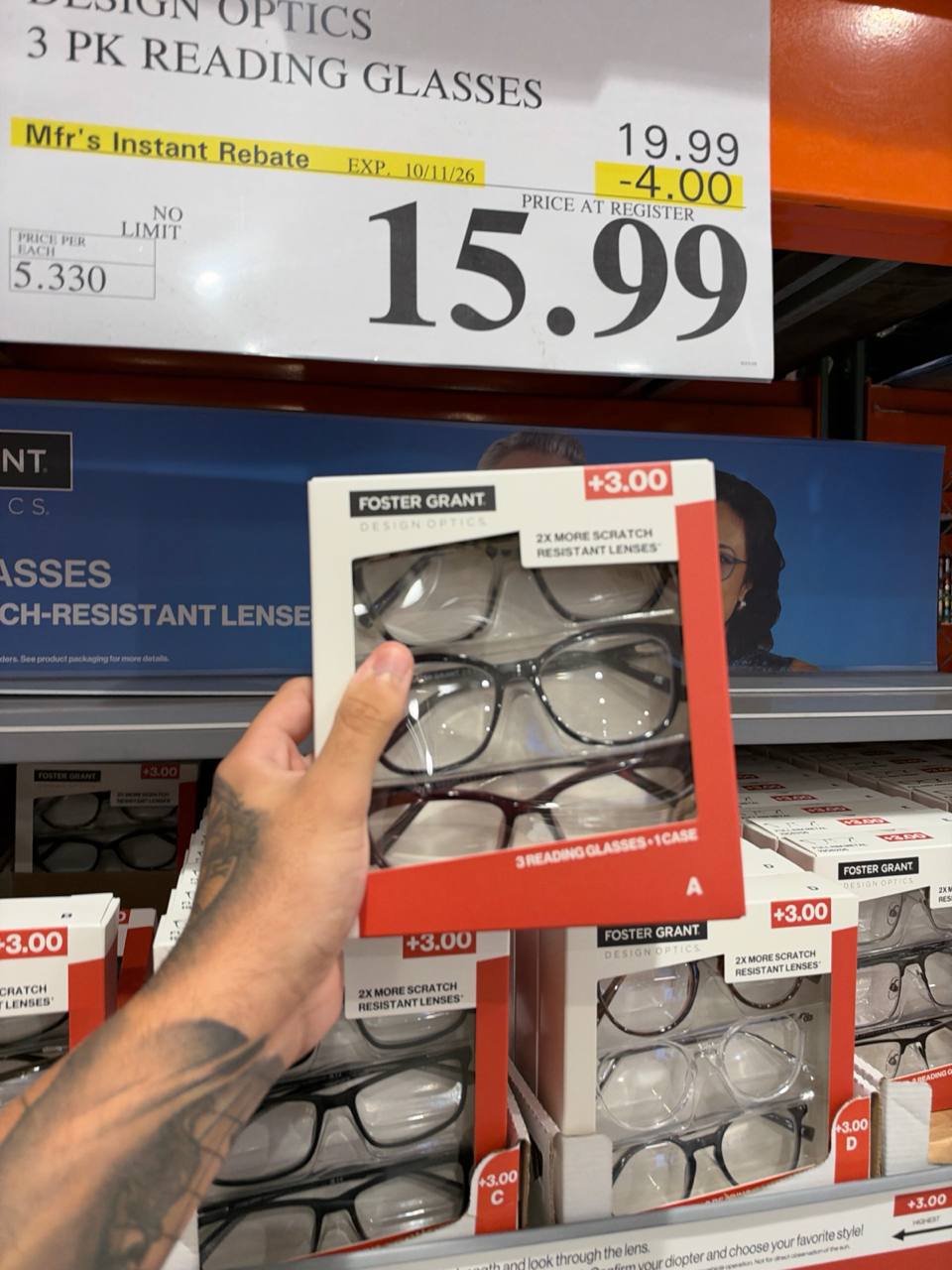 Costco- Foster Grant Pack Armação de Óculos