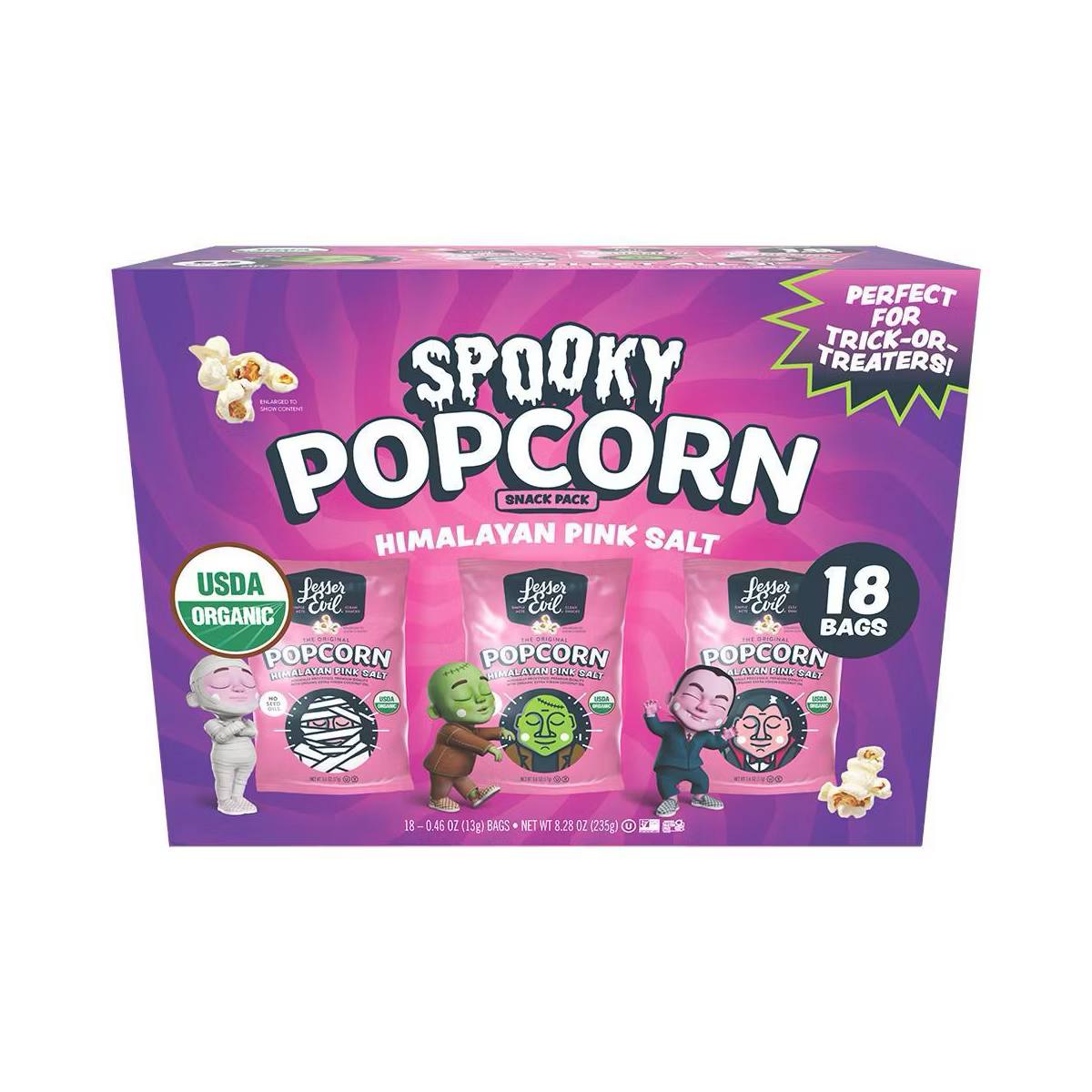 Target - LesserEvil Halloween Himalayan Pink Salt Organic Popcorn Snack - 8.28oz/18ct