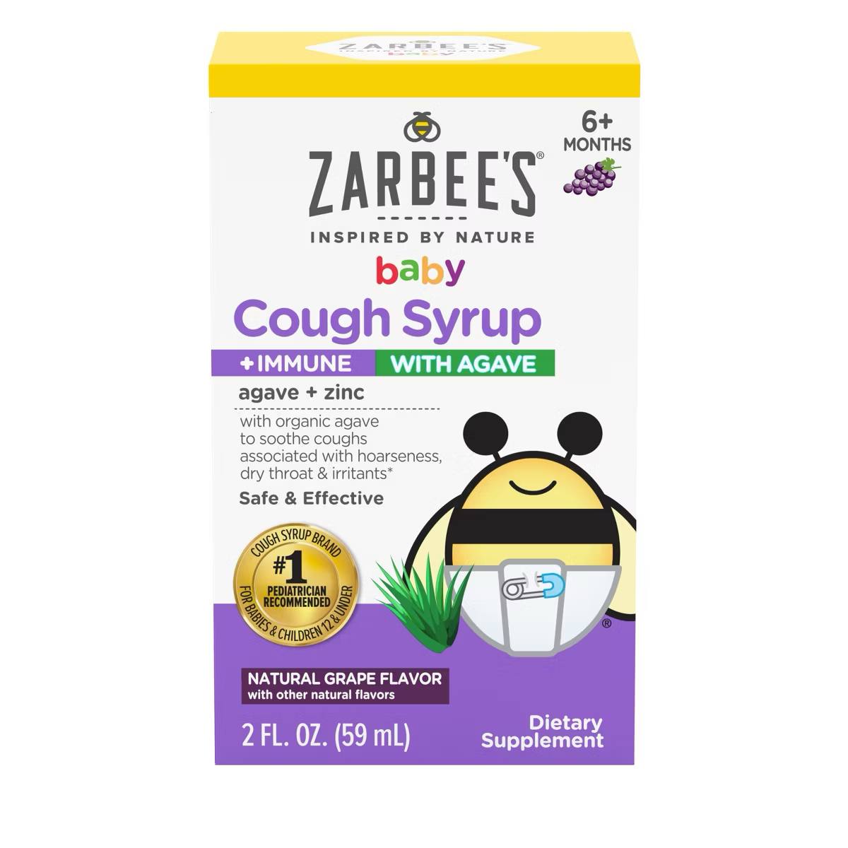 Target - Zarbee's Baby Cough Syrup + Immune with Organic Agave & Zinc - Grape Flavor - 2 fl oz