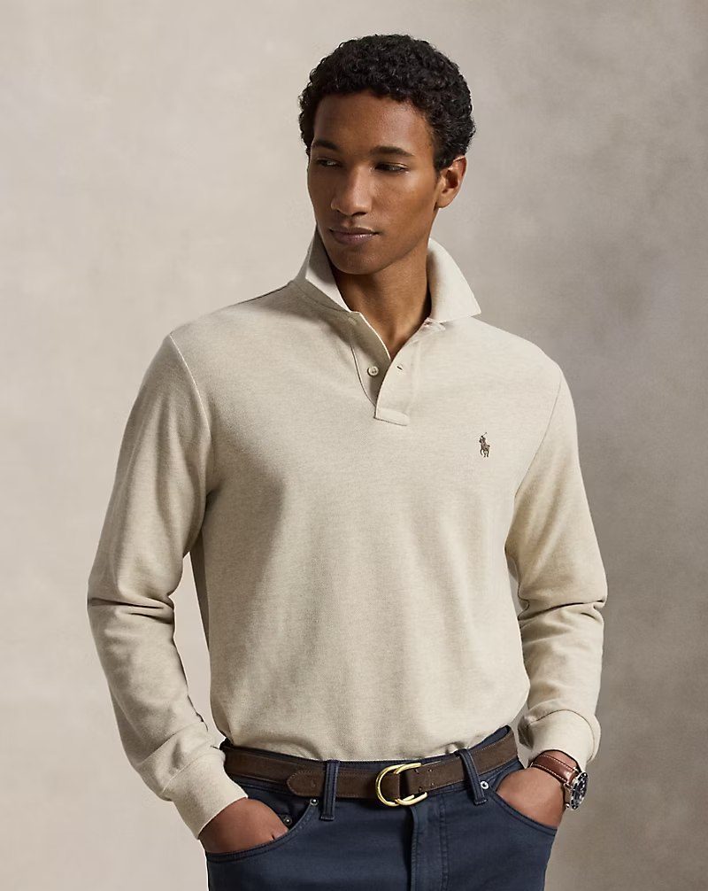 PRL Masc - Mesh Long-Sleeve Polo Shirt – All Fits