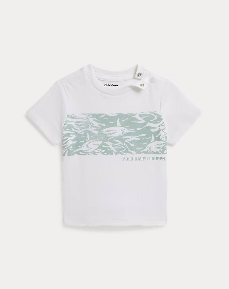 PRL Boy- Shark-Print Cotton Jersey Tee