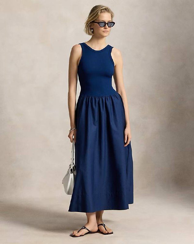 PRL Fem- Ponte-Bodice Sleeveless Dress