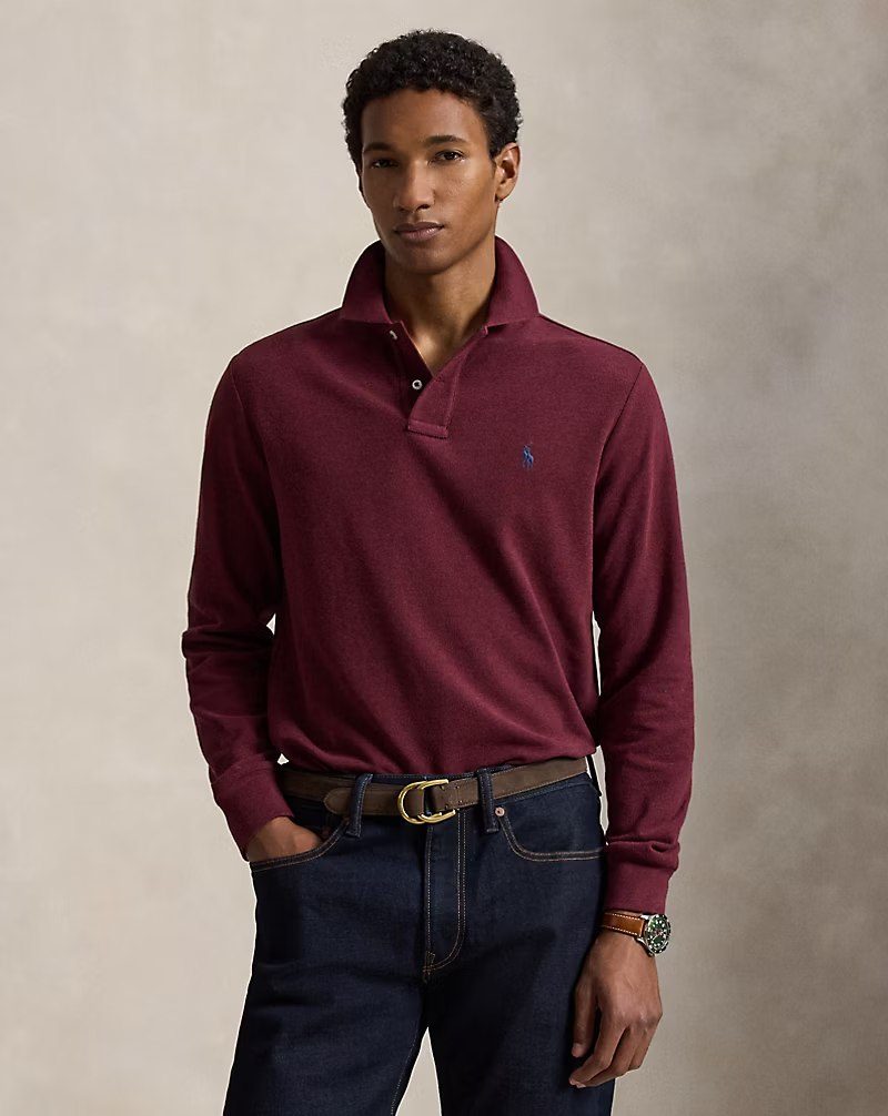 PRL Masc - Mesh Long-Sleeve Polo Shirt – All Fits