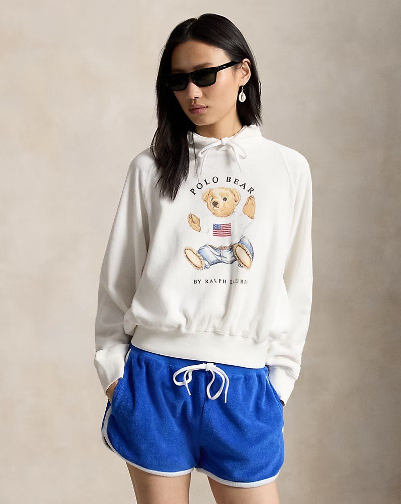 PRL Fem- Shrunken Fit Polo Bear Terry Hoodie