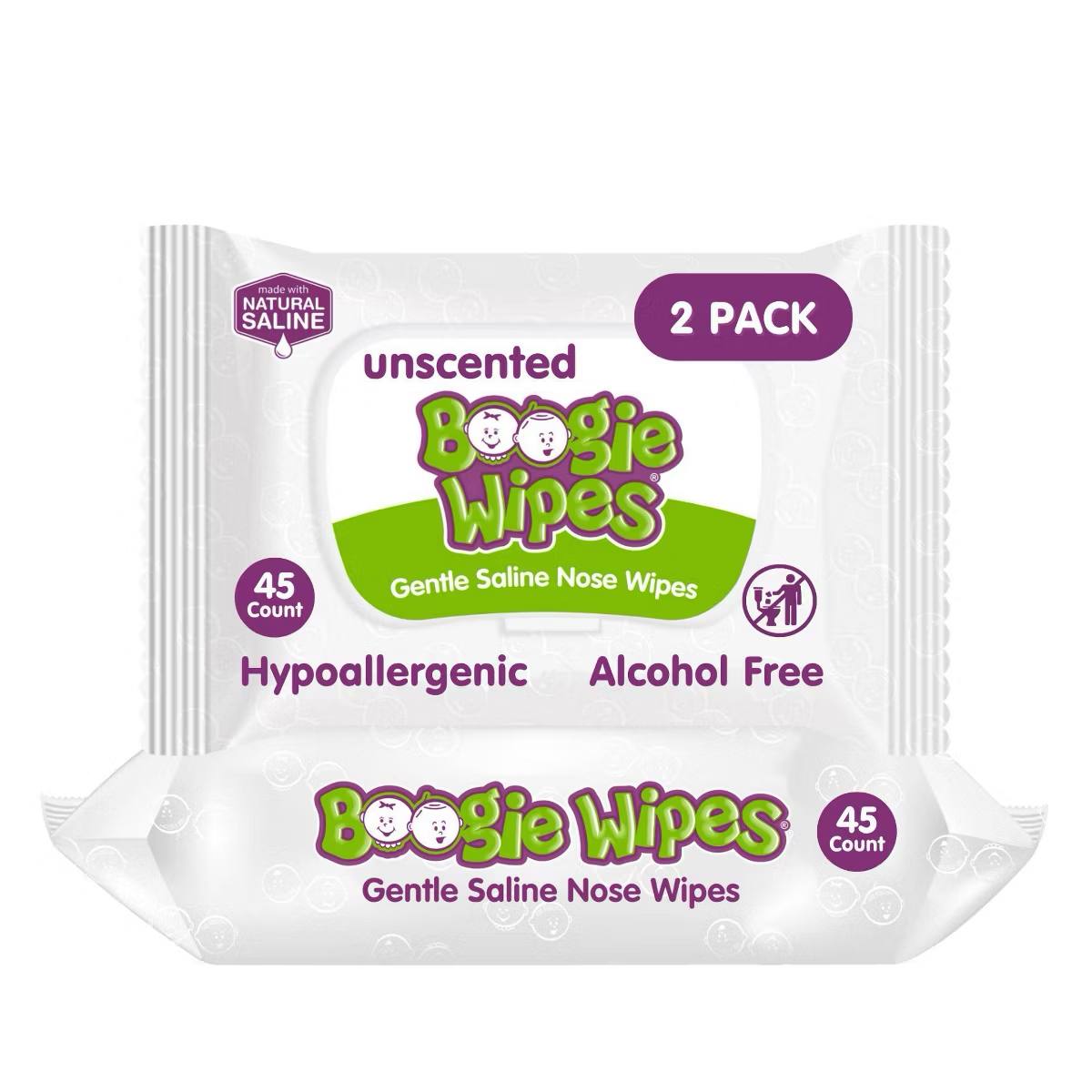 Target- Boogie Wipes Saline Nose Wipes Unscented - 90ct: Pull-Out Dispenser, Contains Vitamin E, Hypoallergenic