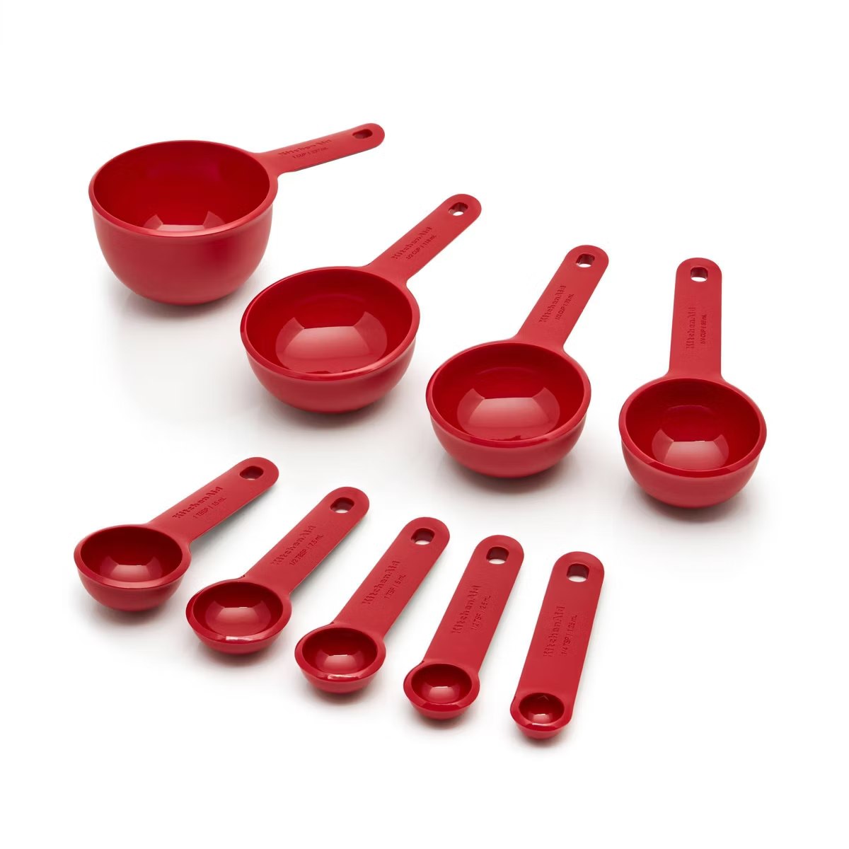 Target - KitchenAid Measuring Set Red: 9-Piece Dishwasher-Safe Cups & Spoons, Polypropylene, Lifetime Warranty