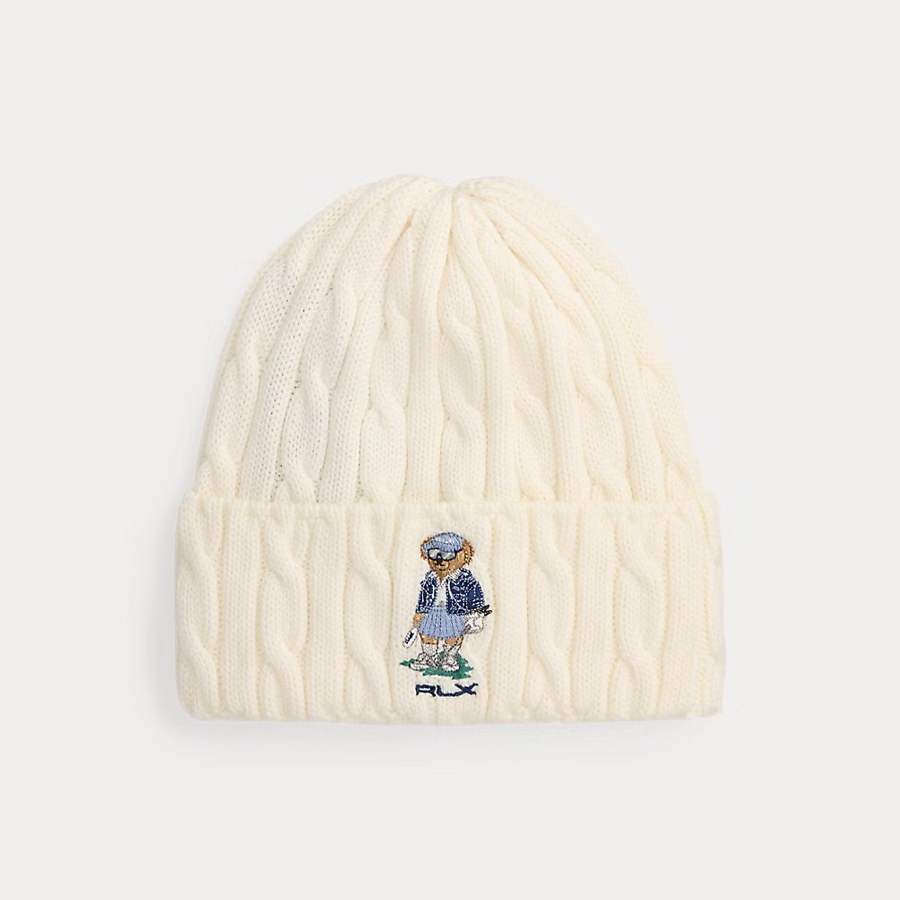 PRL Fem- Golf Polo Bear Cable-Knit Beanie