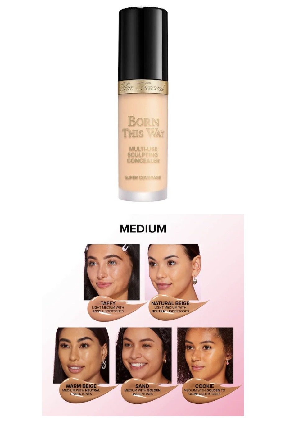 Sephora - Too Faced  Born This Way Super Coverage Multi-Use Concealer with Hyaluronic Acid