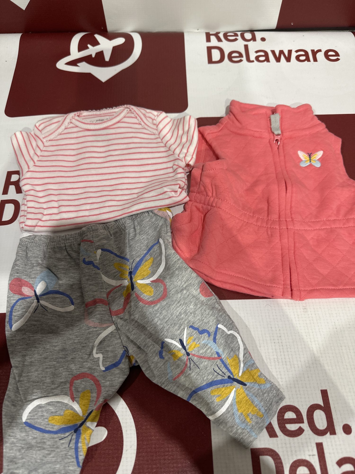 Carter’s set 3 rosa borboleta (E1)