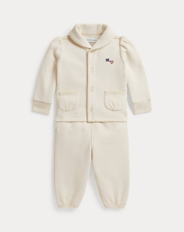 PRL Girl- Logo Fleece Cardigan & Pant