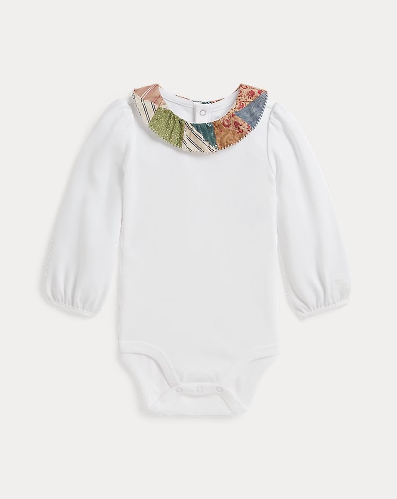 PRL Girl- Ruffle-Overlay Cotton Interlock Bodysuit