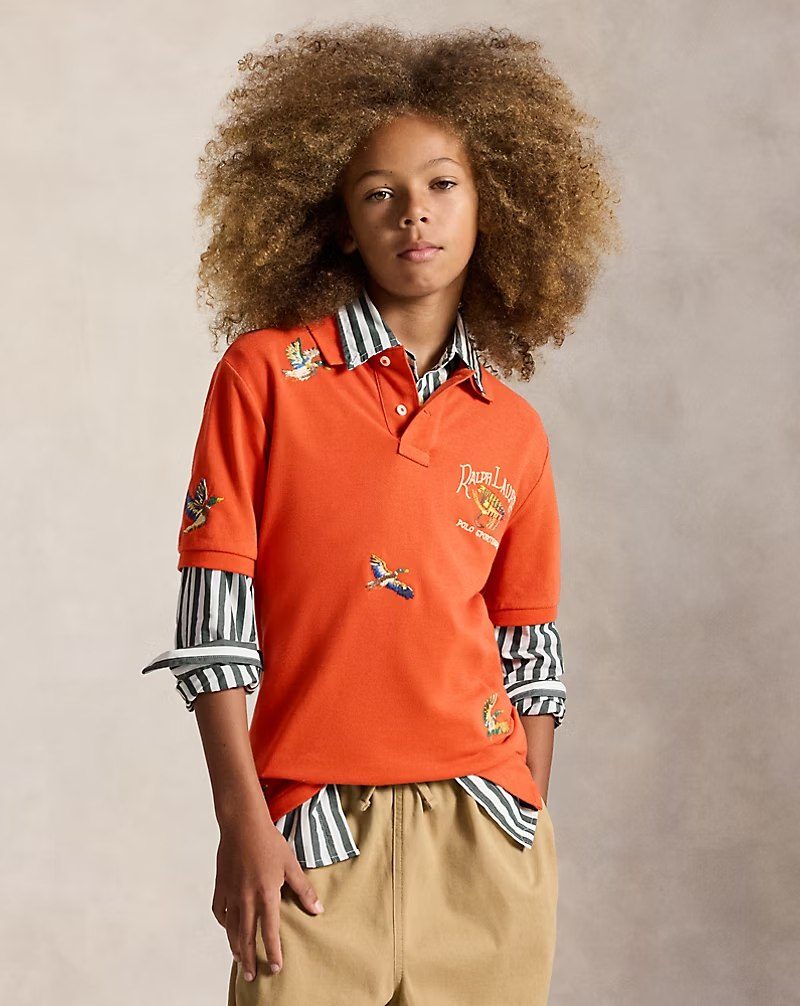 PRL Boy -Polo Sportsman Cotton Mesh Polo Shirt