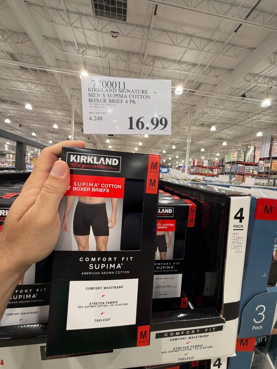 Costco - Kirkland 4PK Supima Cotton Boxer Brief
