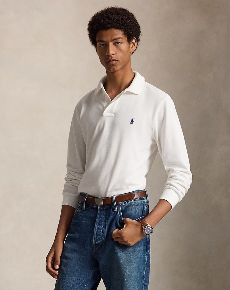 PRL Masc - Mesh Long-Sleeve Polo Shirt – All Fits