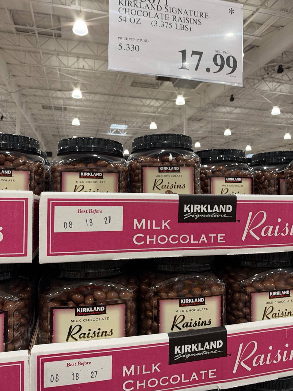 Costco- Kirkland Chocolate Raisins