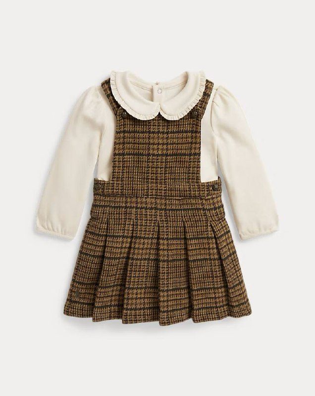 PRL Girl- Bodysuit & Pleated Plaid Dress