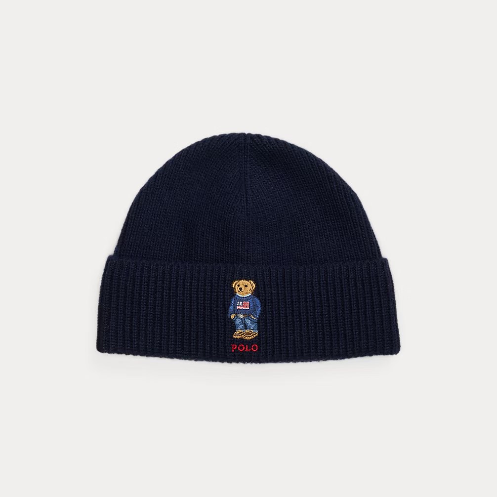 PRL Masc - Polo Bear Rib-Knit Beanie