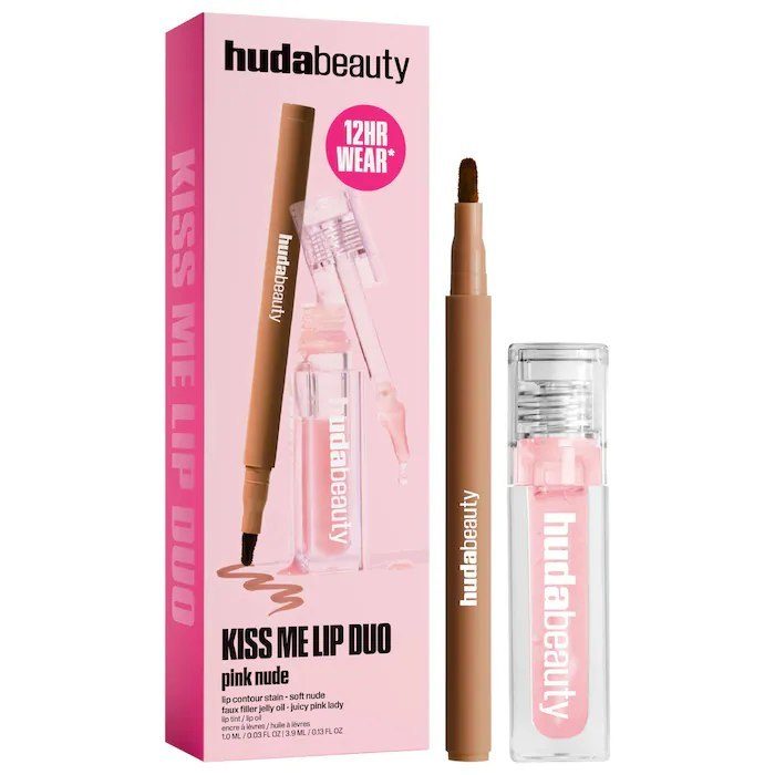 Sephora - HUDA BEAUTY Kiss Me Lip Contour Stain and Lip Jelly Gift Set- Color: Pink Nude