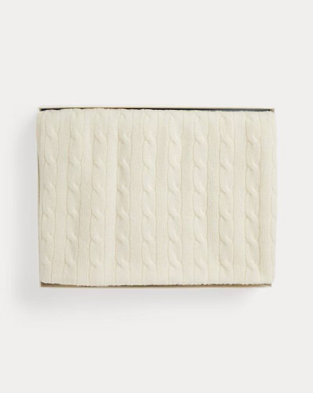 PRL- Cable-Knit Cashmere Blanket