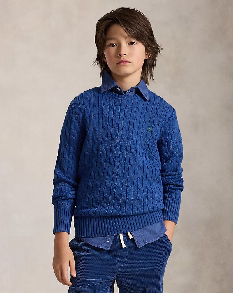 PRL Boy -Cable-Knit Cotton Sweater