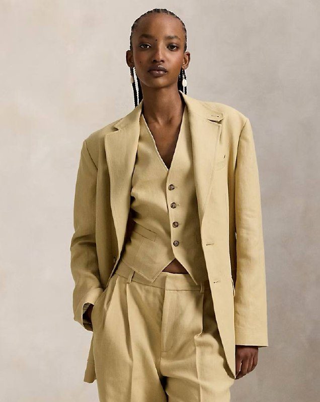 PRL Fem- Single-Breasted Hemp Blazer