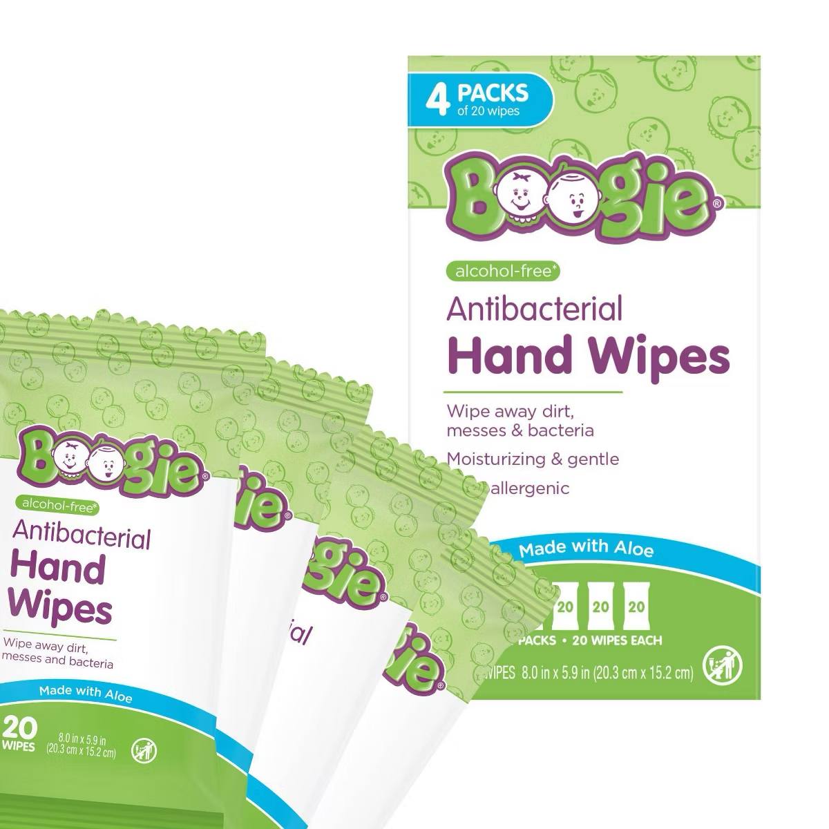 Target- Boogie Antibacterial Hand Wipes 4pk/80ct