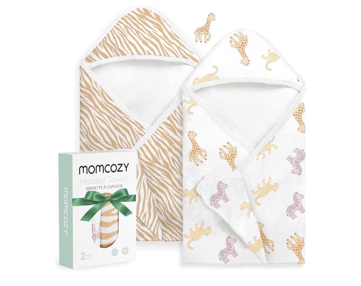 Amazon-  Momcozy Baby Towels, Soft Absorbent Bath Towel for Newborn&Toddler,Stripes