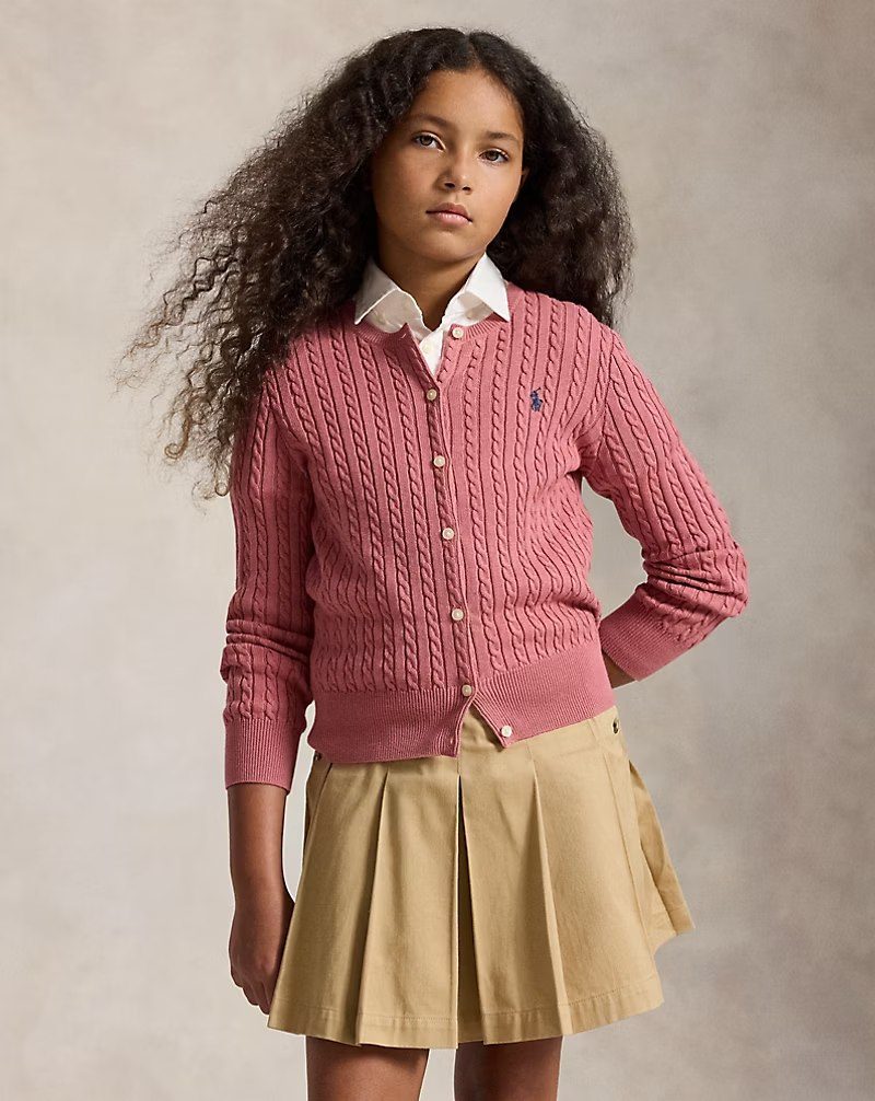 PRL Girl - Mini-Cable Cotton Cardigan