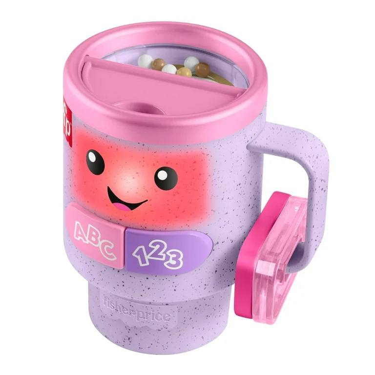 Walmart-  Fisher-Price Laugh & Learn Wake up & Learn Coffee Mug Purple Baby & Toddler Toy with Music & Lights