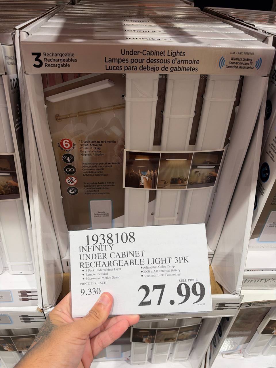Costco- Infinity Under Cabinet Rechargeable Light 3 Pack