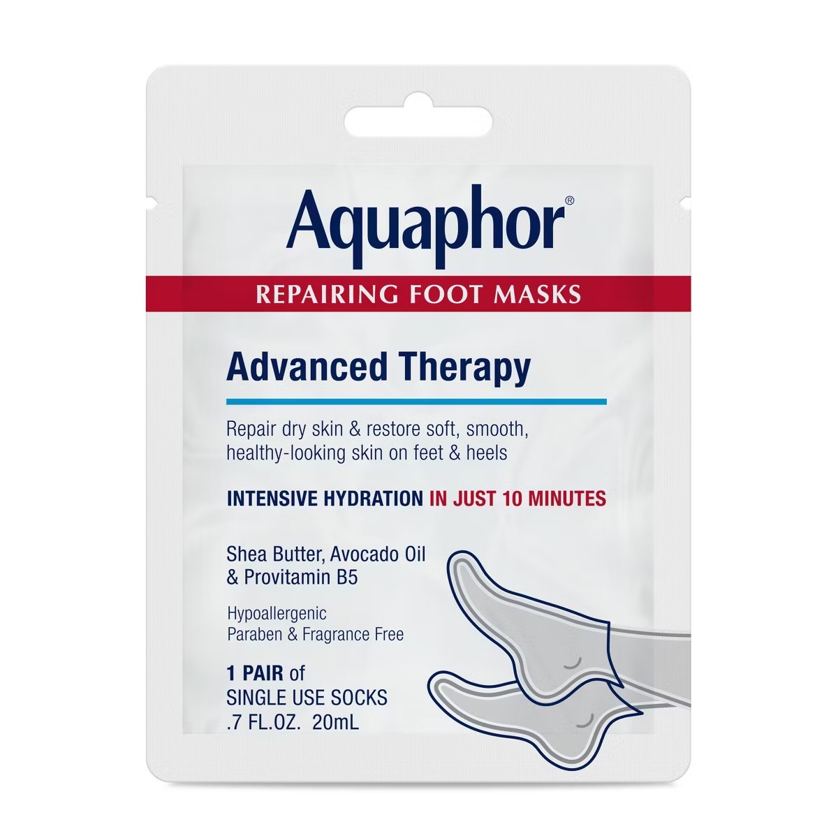 Target - Aquaphor Advanced Therapy Repairing Foot Mask - 0.7 fl oz