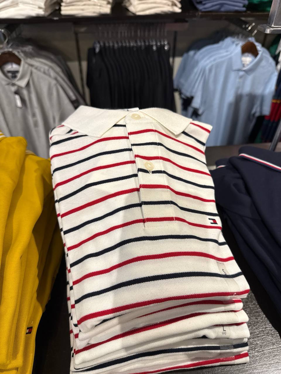 Tommy Masc- Camiseta Polo Listrada