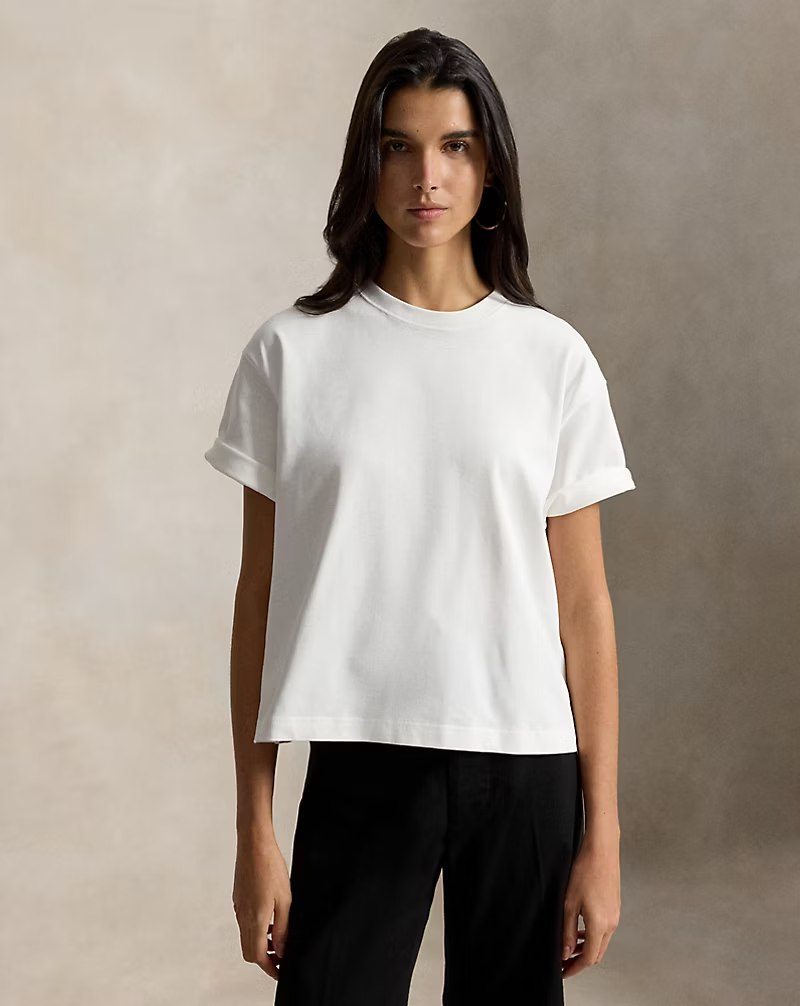 PRL Fem- Relaxed Crop Fit Heavyweight Cotton Tee