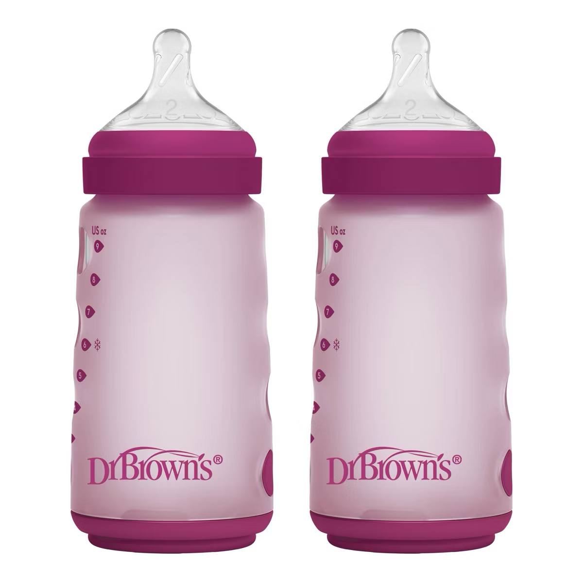 Target- Dr. Brown's Silicone Baby Bottles - Pink - 9 fl oz/2pk