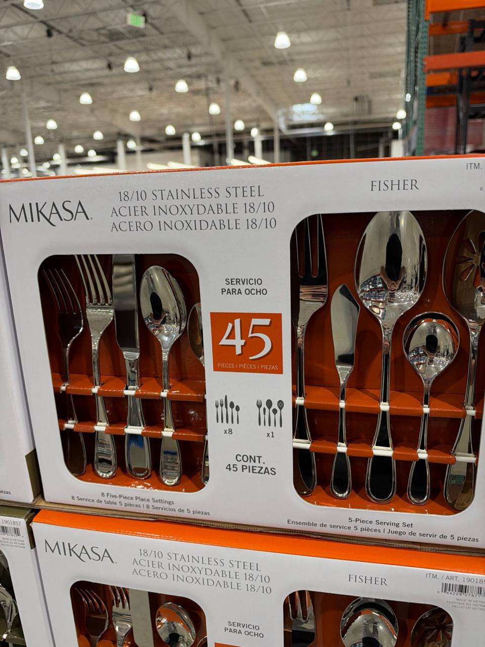 Costco- Mikasa 45-Piece Stainless Steel Flatware Set