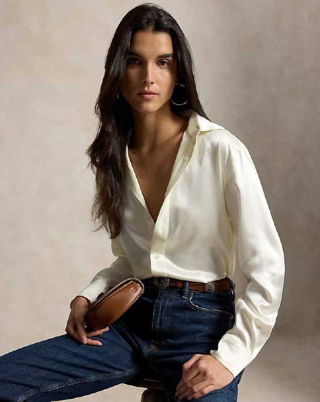 PRL Fem- Slim Fit Silk Shirt