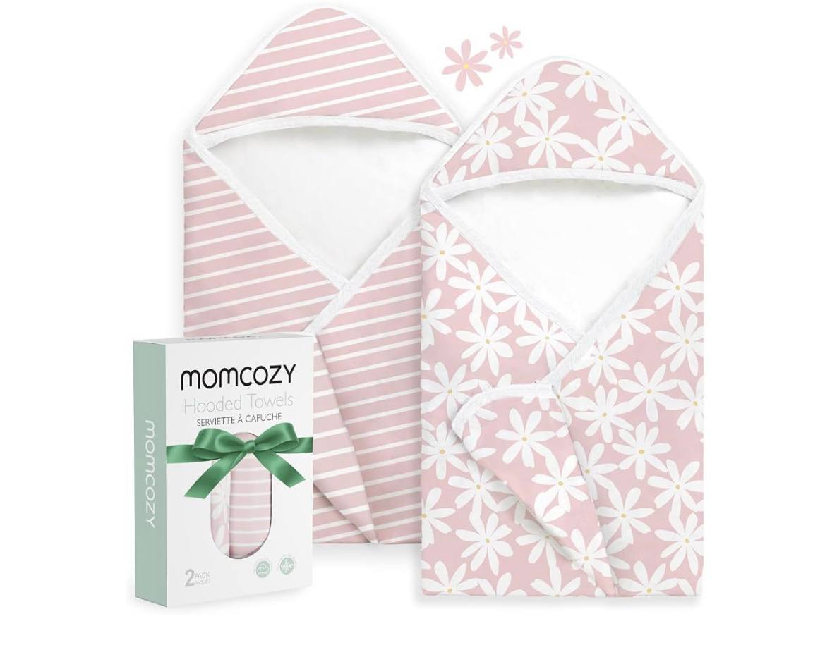Amazon- Momcozy Baby Towels, Soft Absorbent Bath Towel for Newborn&Toddler,Flower