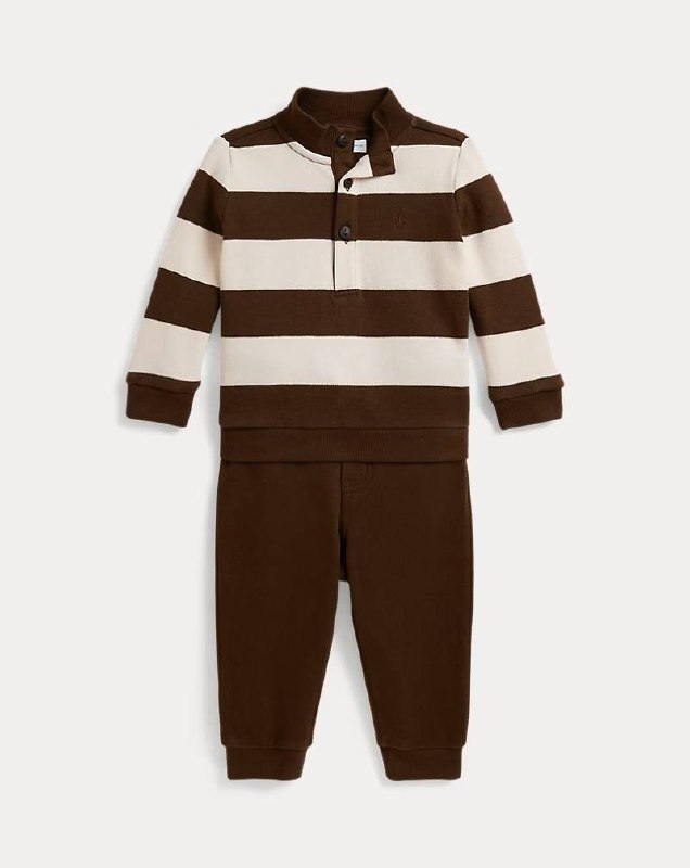 PRL Boy- Striped Estate-Rib Pullover & Pant