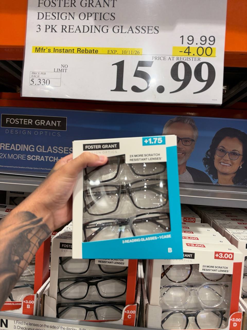Costco- Foster Grant Pack Armação de Óculos